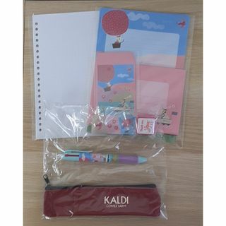 【訳アリ】KALDI（カルディ）ステーショナリー3点セット(カード/レター/ラッピング)