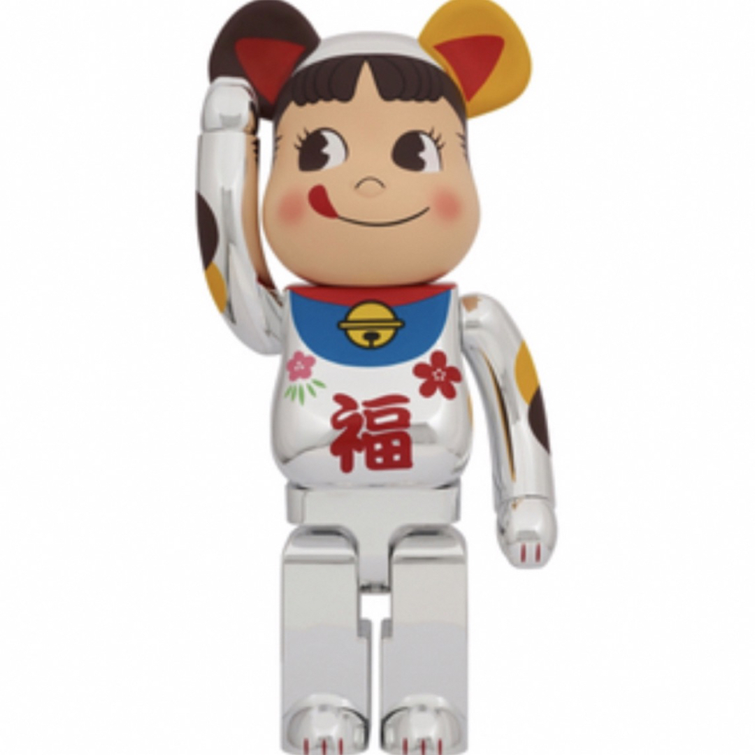 MEDICOM TOY - BE@RBRICK 招き猫 ペコちゃん 福 銀メッキ 1000