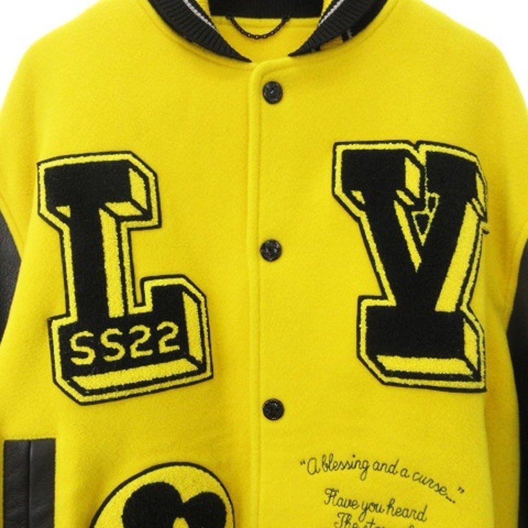 LOUIS VUITTON(ルイヴィトン)のルイヴィトン エンブロイダリー バーシティ スタジアム ジャケット 黄 XL メンズのジャケット/アウター(スタジャン)の商品写真