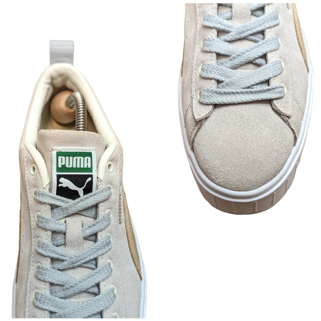 PUMA(プーマ)のPUMA MAYZE プーマ メイズ 25cm ベージュ レザー 厚底スニーカー レディースの靴/シューズ(スニーカー)の商品写真