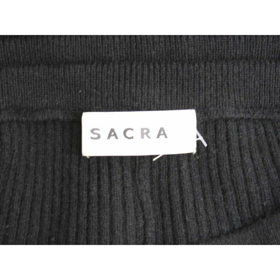 【冬物 新入荷】★SACRA/サクラ★ウールカシミヤイージーコットンワイドパンツ/リブ/フルレングス  ブラック/黒 レディース F秋冬 802132その他