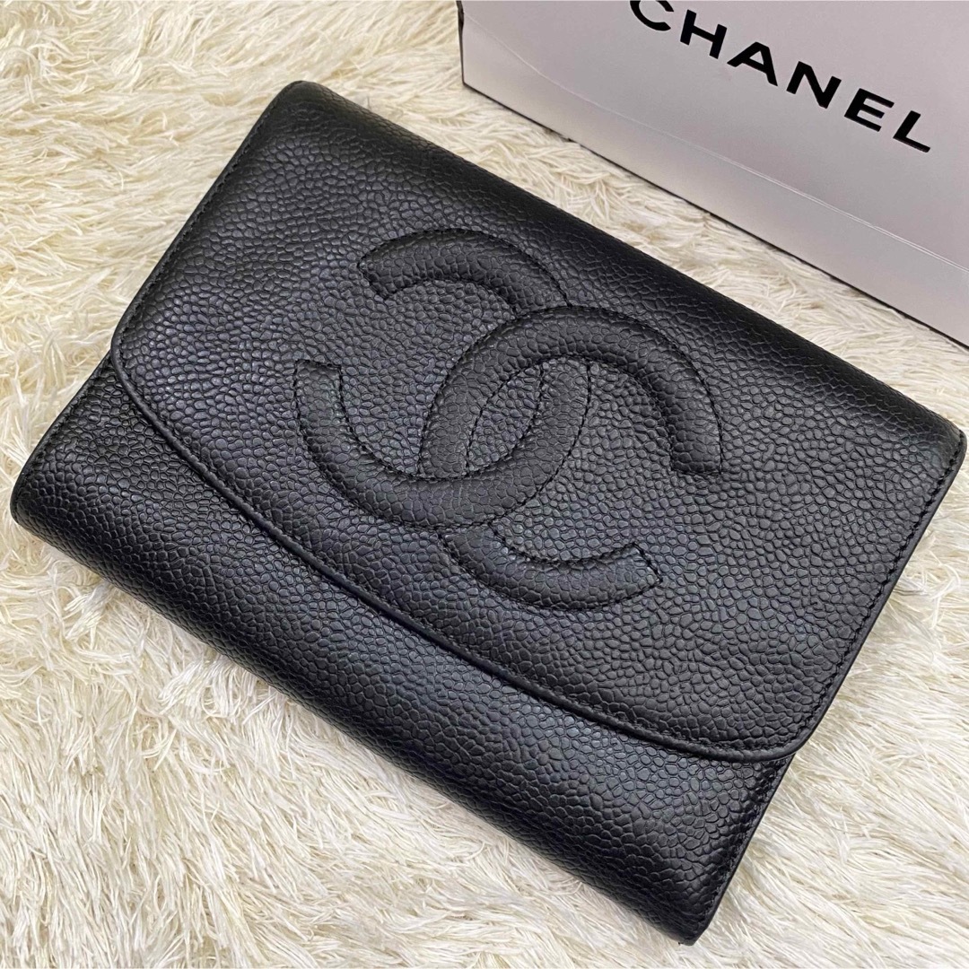 CHANEL キャビアスキン ココマークシャネル折財布 - 折り財布 CHANEL キャビアスキン ココマークシャネル折財布 - 折り財布