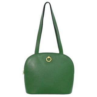 セリーヌ(celine)の本物 セリーヌ CELINE レザー ショルダーバッグ トートバッグ グリーン バッグ 中古(ショルダーバッグ)