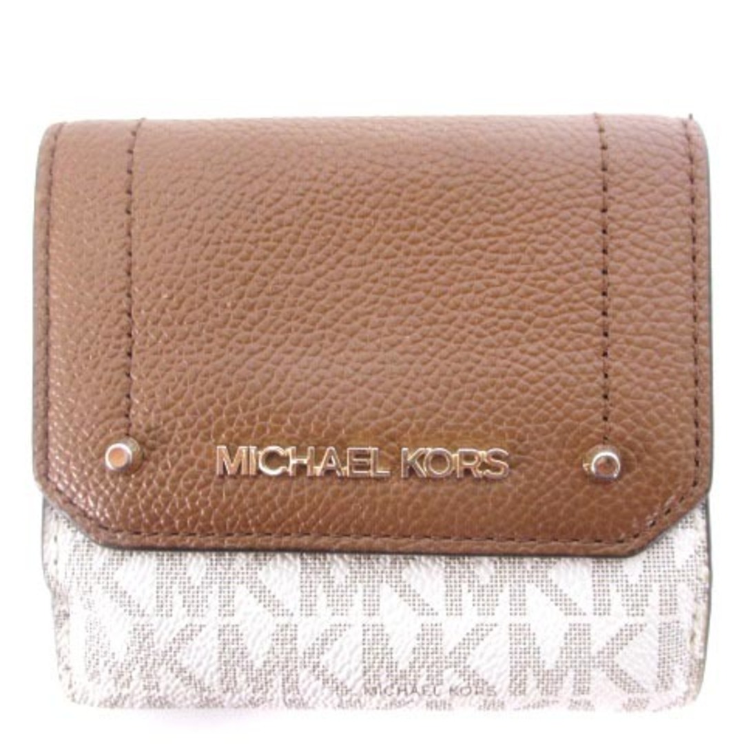 Michael Kors(マイケルコース)のマイケルコース MICHAEL KORS 二つ折り財布 ロゴ ブラウン ベージュ レディースのファッション小物(財布)の商品写真