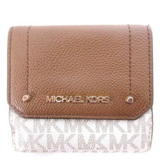 マイケルコース(Michael Kors)のマイケルコース MICHAEL KORS 二つ折り財布 ロゴ ブラウン ベージュ(財布)