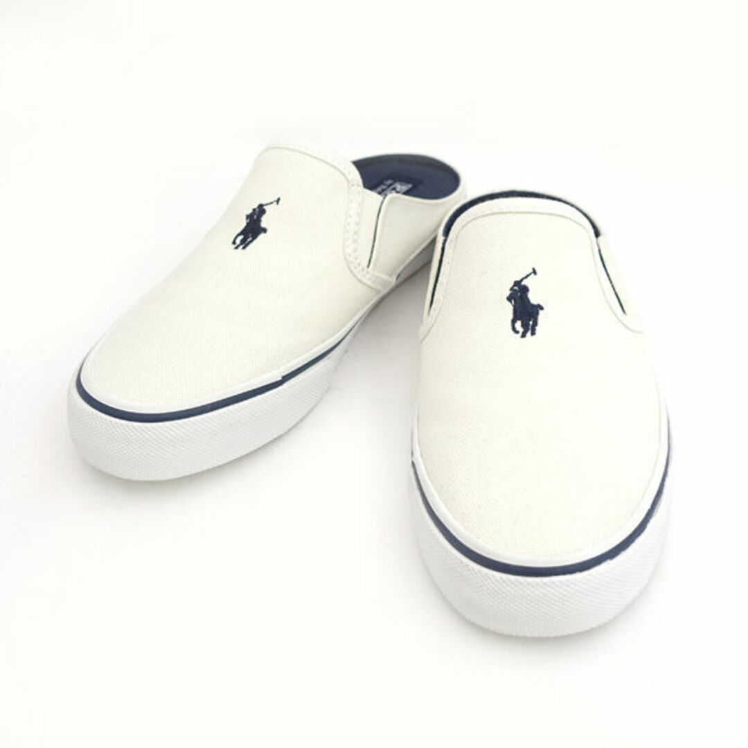 POLO RALPH LAUREN / ポロ ラルフローレン ◆サンダル/ミュールシューズ/キャンバス/ホワイト/23.5cm 103013 【ガールズ/LADY/女性/婦人】【靴/クツ/シューズ/SHOES】 レディースファッション【中古】 [0220474349] レディースの靴/シューズ(サンダル)の商品写真