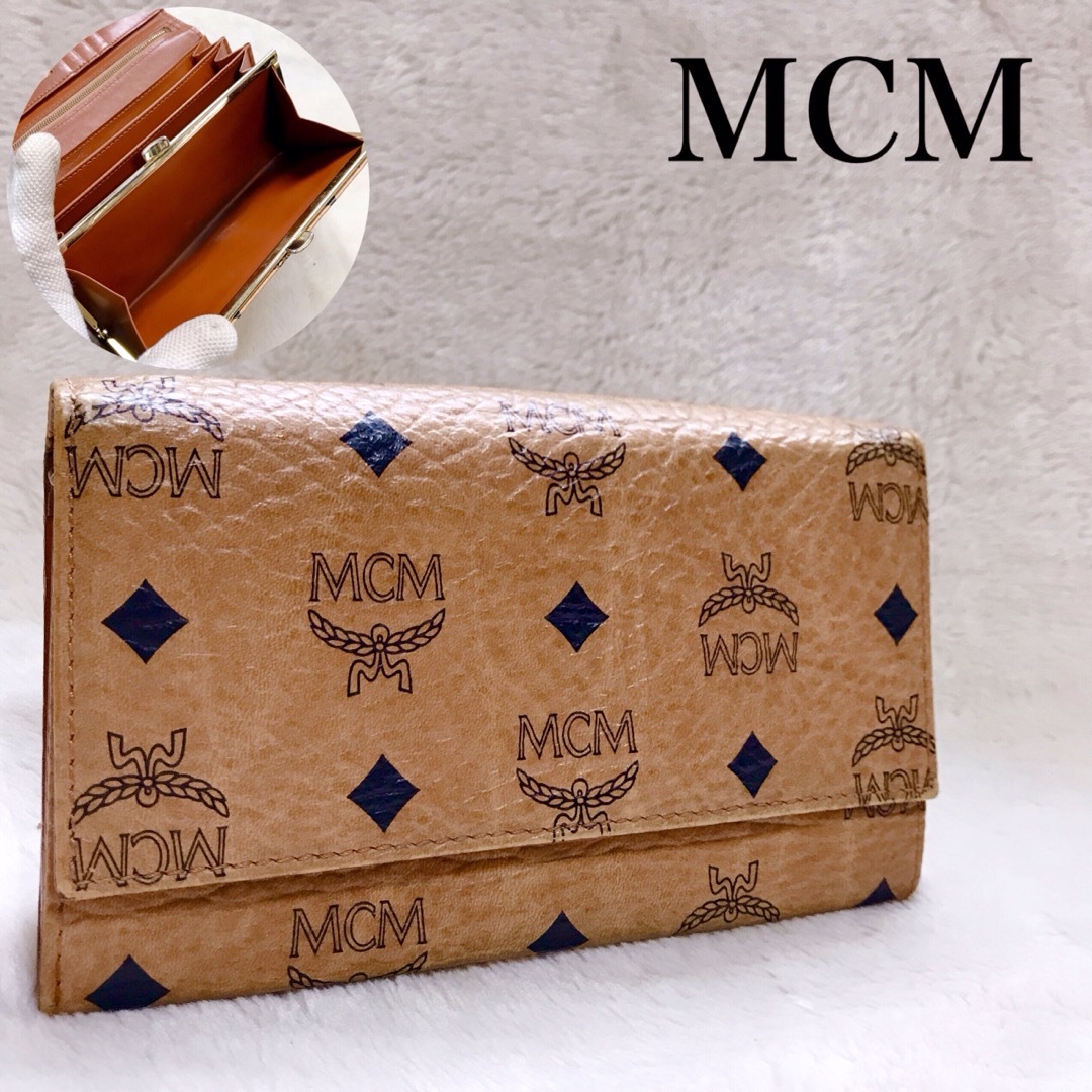 MCM - 美品 MCM ヴィセトス がま口 長財布 2つ折り財布 コインケース