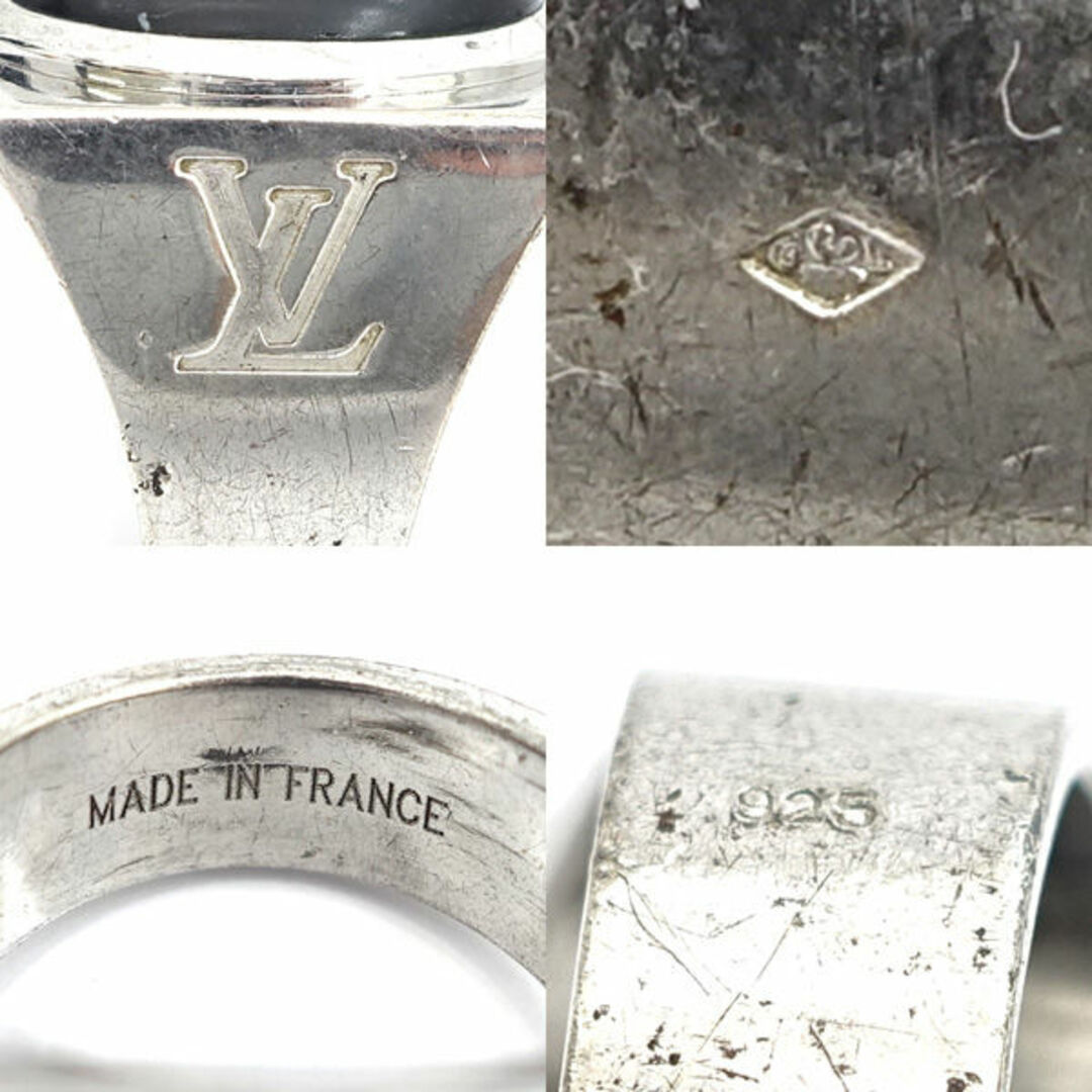 LOUIS VUITTON / ルイヴィトン  指輪 シルバー 925 シュバリエール スノーフローオブシディアン 19号 M 64903 ブランド 中古  [0990012254] メンズのアクセサリー(リング(指輪))の商品写真