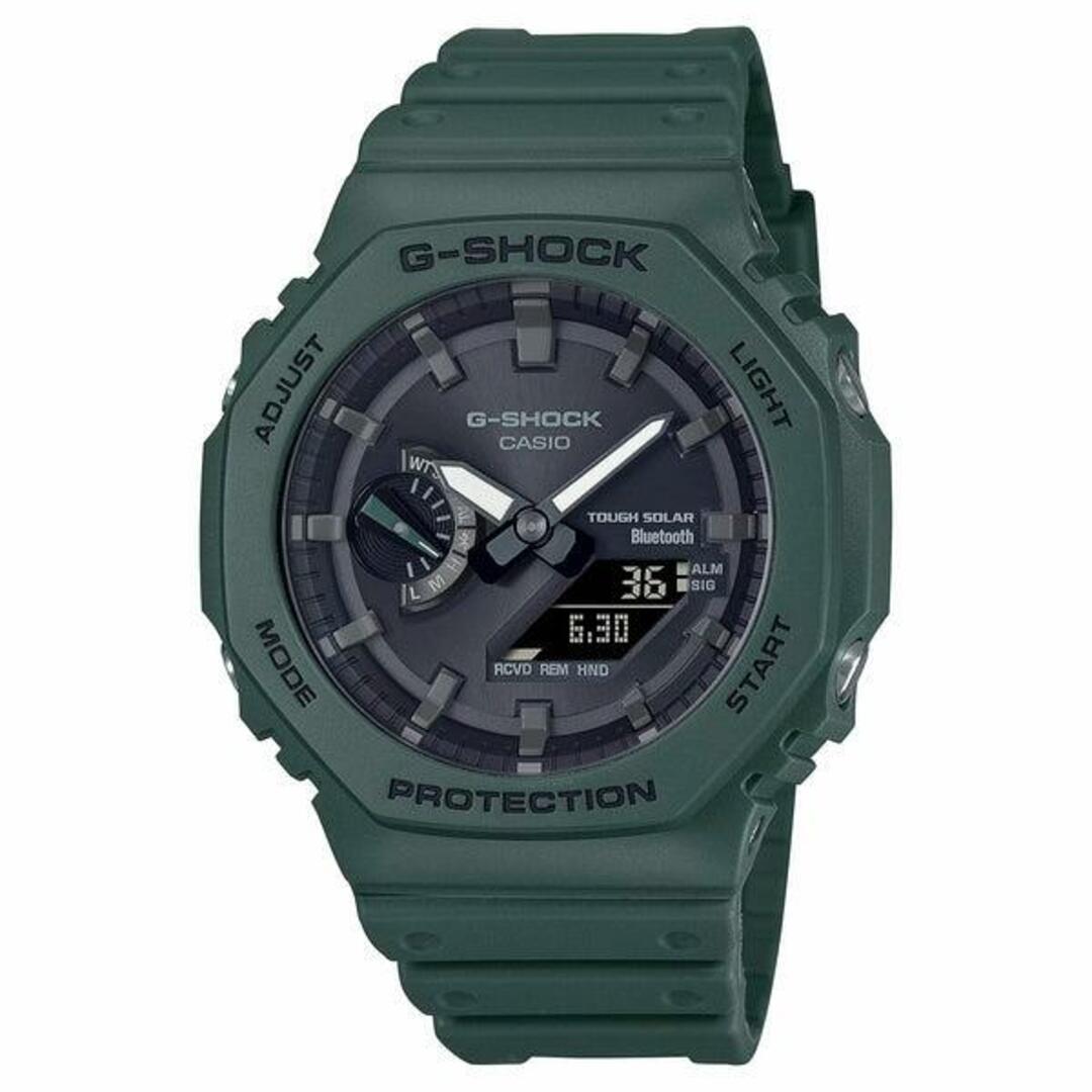 カーボン樹脂ベルト【並行輸入品】CASIO G-SHOCK カシオ Gショック GA-B2100-3A 腕時計 時計 ブランド メンズ キッズ 子供 男の子 アナデジ ソーラー ブルートゥース 日付 カレンダー 防水 カーキ 緑 ブラック 黒 カシオーク 送料無料