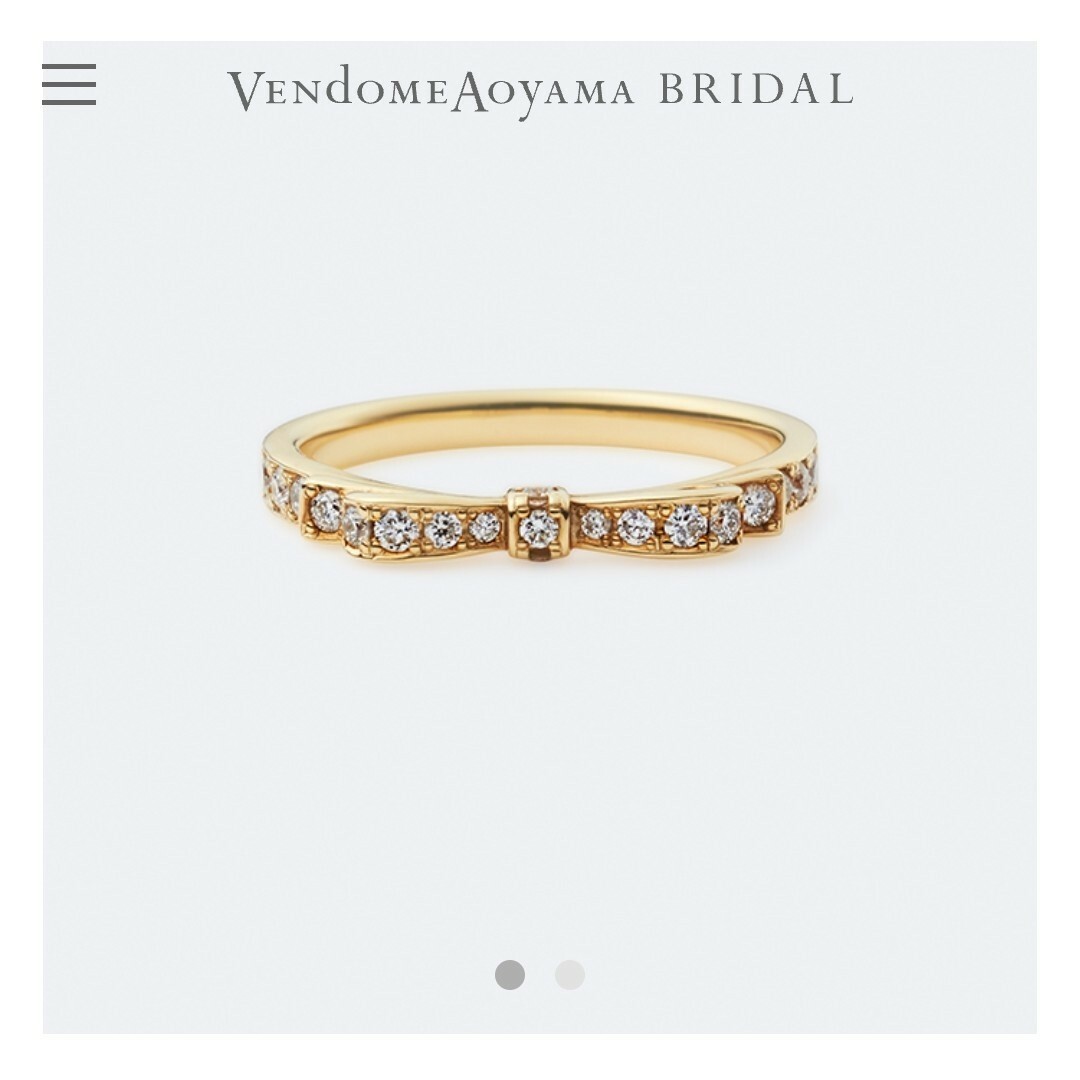 Vendome Aoyama(ヴァンドームアオヤマ)のヴァンドーム青山 ダイヤモンド リュバン リング K18YG 0.20ct レディースのアクセサリー(リング(指輪))の商品写真