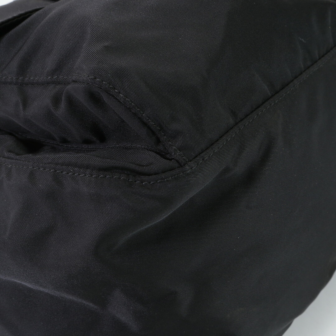 PRADA(プラダ)の極美品 プラダ テスート ナイロン 三角ロゴ ショルダーバッグ 斜め掛け メッセンジャー レザー 本革 ブラック 黒 A4 メンズ EEM F6-8 メンズのバッグ(ショルダーバッグ)の商品写真