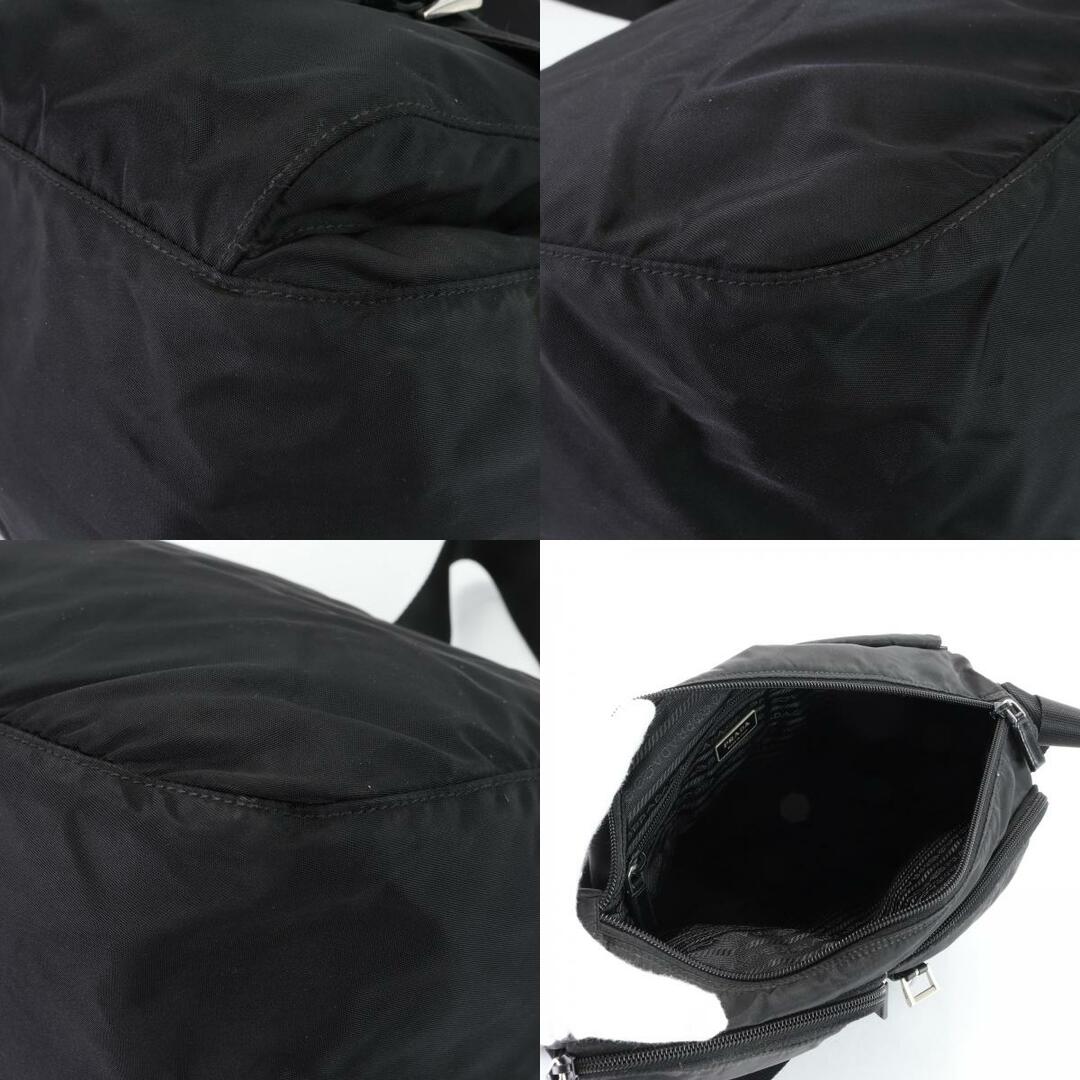 PRADA(プラダ)の極美品 プラダ テスート ナイロン 三角ロゴ ショルダーバッグ 斜め掛け メッセンジャー レザー 本革 ブラック 黒 A4 メンズ EEM F6-8 メンズのバッグ(ショルダーバッグ)の商品写真