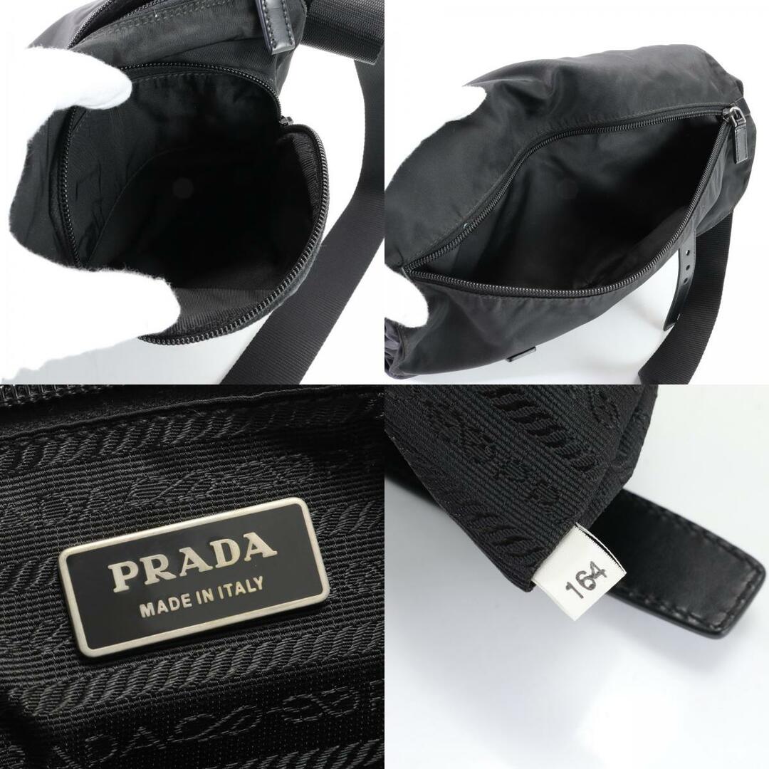 PRADA(プラダ)の極美品 プラダ テスート ナイロン 三角ロゴ ショルダーバッグ 斜め掛け メッセンジャー レザー 本革 ブラック 黒 A4 メンズ EEM F6-8 メンズのバッグ(ショルダーバッグ)の商品写真