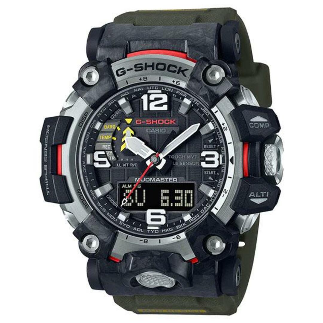 100m5m単位計測範囲2【並行輸入品】CASIO G-SHOCK MUDMASTER カシオ Gショック マッドマスターGWG-2000-1A3腕時計 時計 ブランド メンズ キッズ 子供 男の子 アナデジ 電波 ソーラー ソーラー電波 日付 防水 シルバー ブラック 黒 カーキ 海外モデル 送料無料