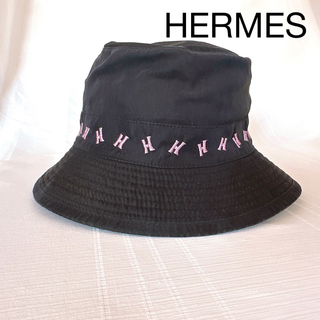 エルメス(Hermes)のHERMES エルメス　H刺繍　帽子　バケットハット　フランス製　美品(ハット)