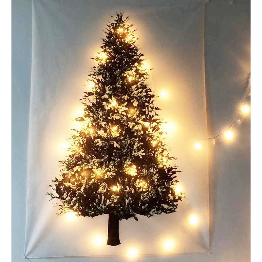 クリスマス　タペストリー　クリスマスツリー　ライト10m インテリア雑貨　お洒落 ハンドメイドのインテリア/家具(インテリア雑貨)の商品写真