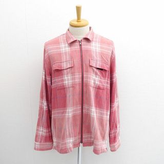 シュプリーム(Supreme)のSupreme / シュプリーム ◆シャツジャケット/Plaid Flannel Zip Up Shirt/チェック/ピンク/サイズL 【メンズ/MEN/男性/ボーイズ/紳士】 メンズファッション【中古】 [0220473591](ダッフルコート)