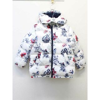 プチバトー(PETIT BATEAU)の【冬物 新入荷!】▽プチバトー/PETIT BATEAU▽110cm 中綿ブルゾン/ジャンパー 白×紺系 フード取り外し可【中古】子供服 キッズ kids 女の子 冬 112132(ジャケット/上着)