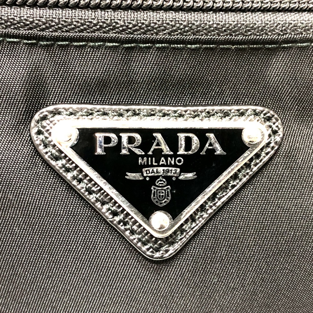 PRADA(プラダ)のプラダ PRADA セカンドバッグ クラッチバッグ 2NA030 ロゴプレート トラベル ポーチ ナイロン/レザー ブラック レディースのファッション小物(ポーチ)の商品写真