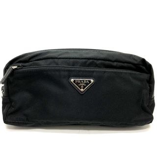 プラダ(PRADA)のプラダ PRADA セカンドバッグ クラッチバッグ 2NA030 ロゴプレート トラベル ポーチ ナイロン/レザー ブラック(ポーチ)