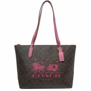 コーチ(COACH)の【新品】コーチ トートバッグ COACH ジップ トップ トート・シグネチャー PVC キャンバス・ホース アンド スレイ CN626 アウトレット レディース Signature Horse and Sleigh zip tote(トートバッグ)