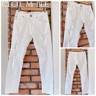 セシルマクビー(CECIL McBEE)の1634美品 セシルマクビー ホワイトデニム パンツ ジーンズ スキニー(スキニーパンツ)