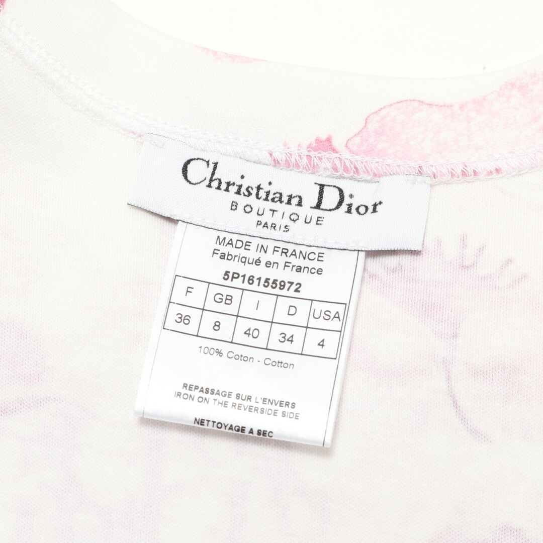 Christian Dior(クリスチャンディオール)の極美品 クリスチャンディオール トロッター タンクトップ ピンク 白 総柄 トップス ノースリーブ 36サイズ レディース EEM F4-1 レディースのトップス(タンクトップ)の商品写真