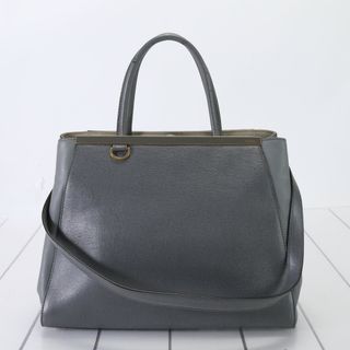 フェンディ(FENDI)のフェンディ トゥージュール レザー 2WAY ショルダーバッグ 斜め掛け ハンド トート 通勤 本革 グレー A4 レディース EEM F2-10(ショルダーバッグ)