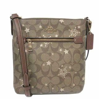 コーチ(COACH)の【新品】コーチ バッグ ショルダーバッグ COACH ミニ ローアン ファイル バッグ・シグネチャー キャンバス・スター アンド スノーフレーク プリント ミニバッグ CN766 IMWD9 (カーキ×サドル/ゴールドマルチ) アウトレット レディース Mini Rowan File Bag Signature Canvas Star and Snowflake Print(ショルダーバッグ)