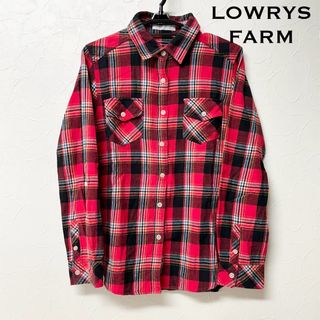 ローリーズファーム(LOWRYS FARM)の★2475 LOWRYS FARM 赤チェック シャツ M レディース(シャツ/ブラウス(長袖/七分))