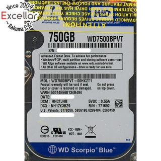 ウェスタンデジタル(Western Digital)のWestern Digital製HDD　WD7500BPVT　750GB SATA300(PC周辺機器)