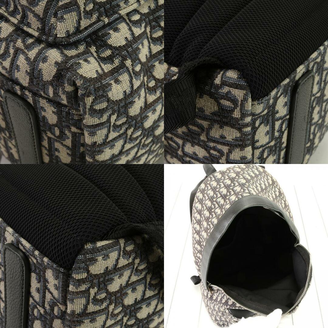 Christian Dior(クリスチャンディオール)の美品 現行品 ディオール トロッター RIDER オブリーク ジャカード バックパック リュックサック ブラック レザー A4 メンズ EEM F2-2 メンズのバッグ(バッグパック/リュック)の商品写真