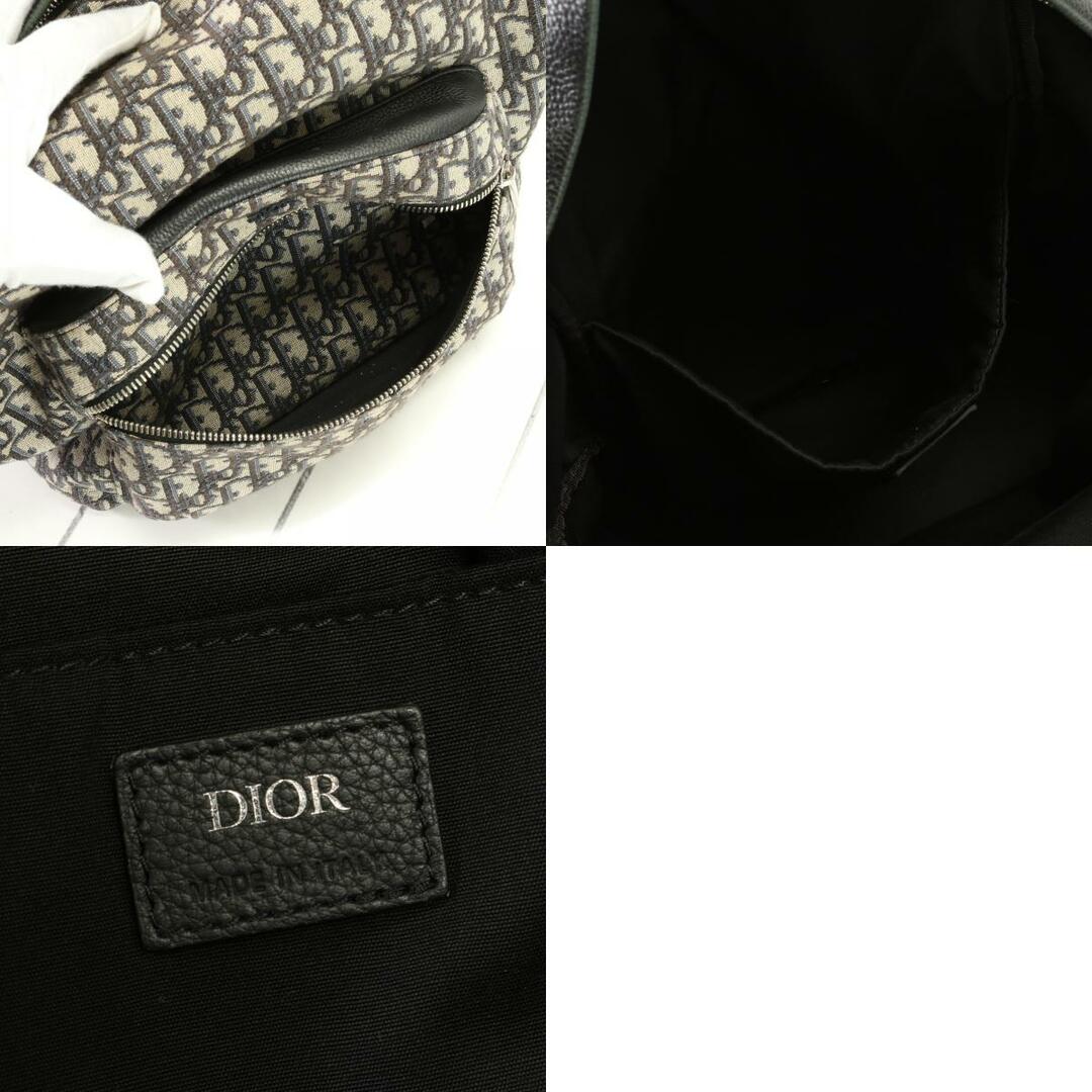 Christian Dior(クリスチャンディオール)の美品 現行品 ディオール トロッター RIDER オブリーク ジャカード バックパック リュックサック ブラック レザー A4 メンズ EEM F2-2 メンズのバッグ(バッグパック/リュック)の商品写真