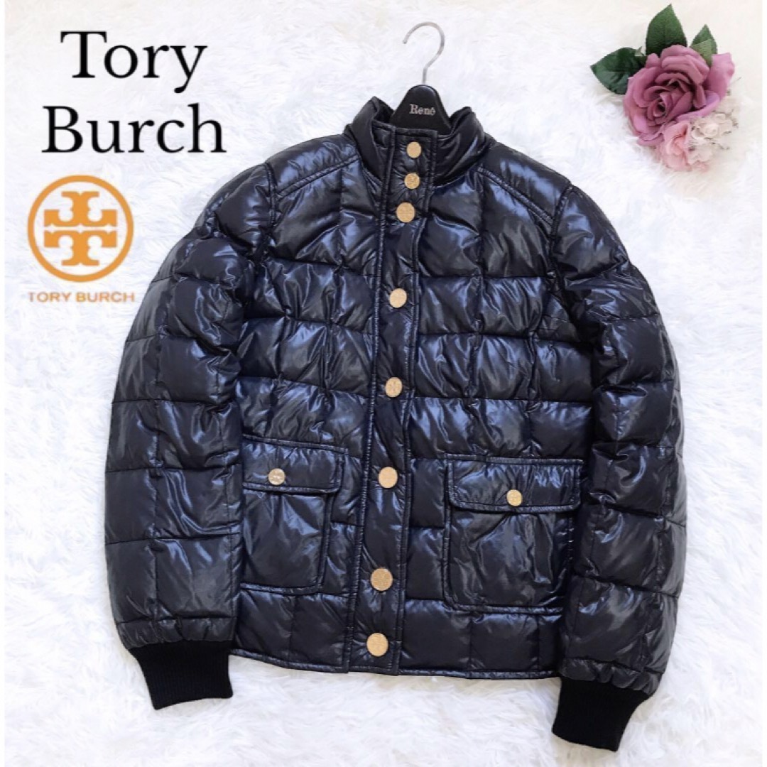 【美品】Tory Burch トリーバーチ ダウンジャケット ネイビー 金ボタン