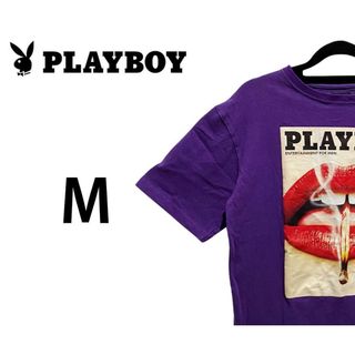 プレイボーイ(PLAYBOY)のプレイボーイ　プリントＴシャツ　パープル　M　K00304(Tシャツ(半袖/袖なし))