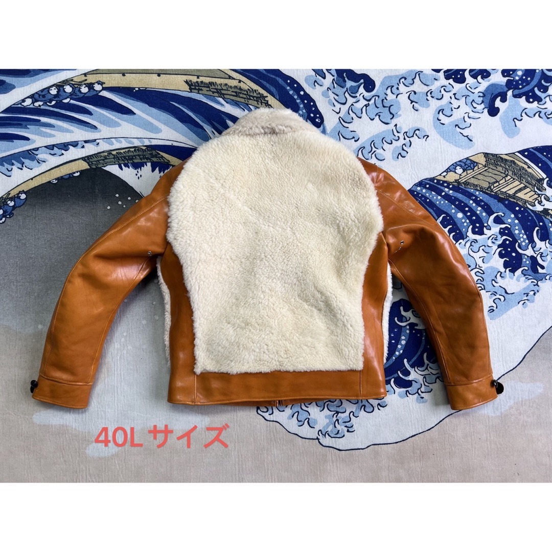 別注品　グリズリージャケット　熊ジャン　トスカーナ牛ヌメ革　レザージャケットXL メンズのジャケット/アウター(ライダースジャケット)の商品写真