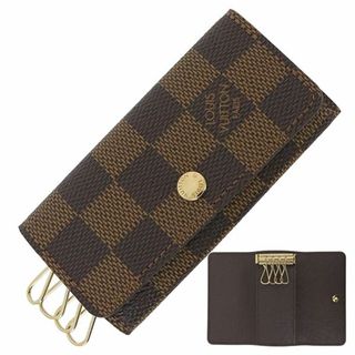 ルイヴィトン(LOUIS VUITTON)のルイヴィトン ミュルティクレ4 キーケース4連 ダミエキャンバス ブラウン 茶 ゴールド ユニセックス 未使用 145-1-16(キーケース)