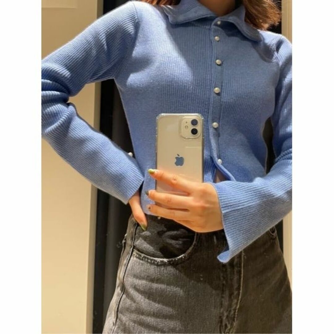 moussy(マウジー)のMOUSSY♡F/PEARL BUTTON KNIT レディースのトップス(ニット/セーター)の商品写真