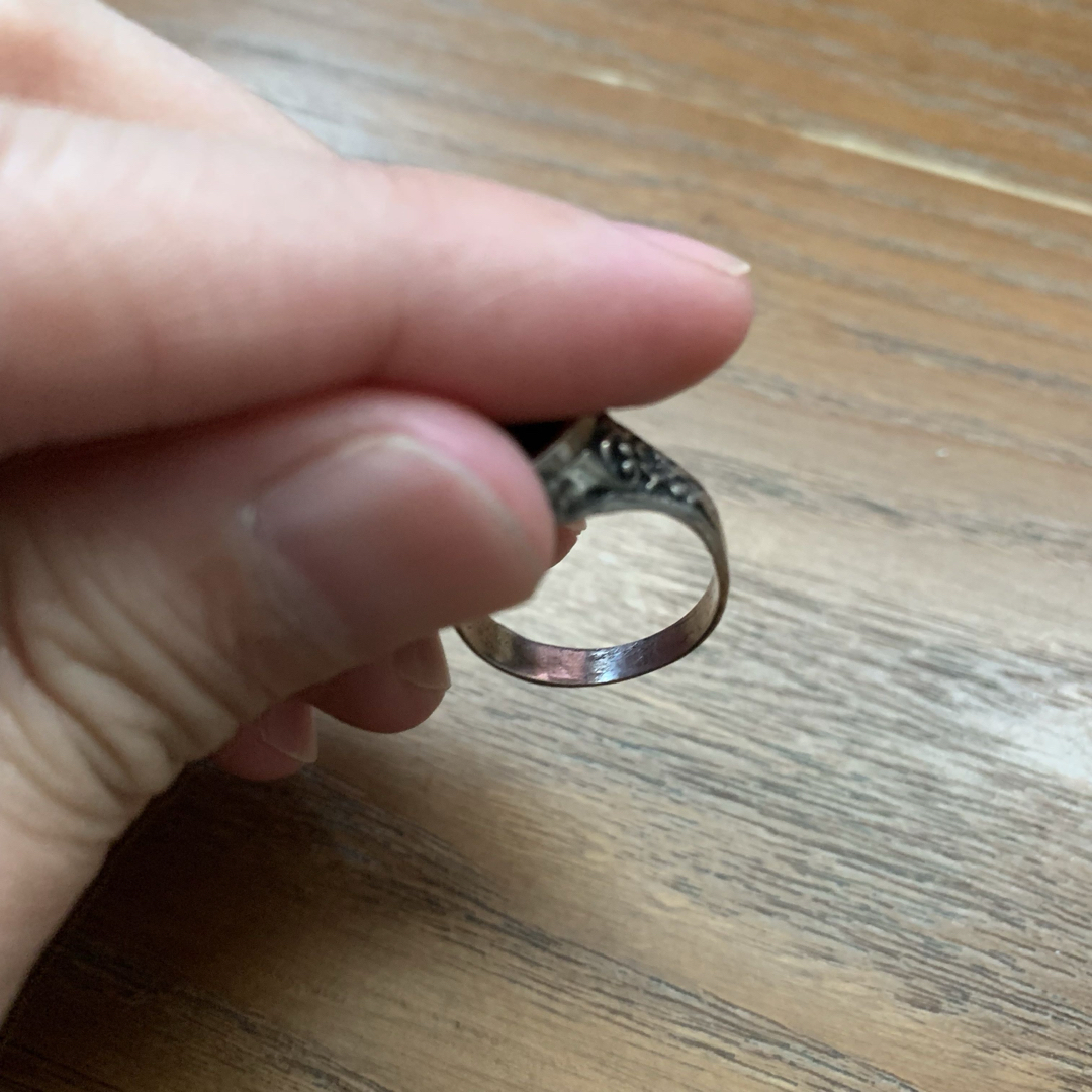 バラ　ローズ　シルバーリング　古着　メンズ　レディース　アールヌーボー レディースのアクセサリー(リング(指輪))の商品写真