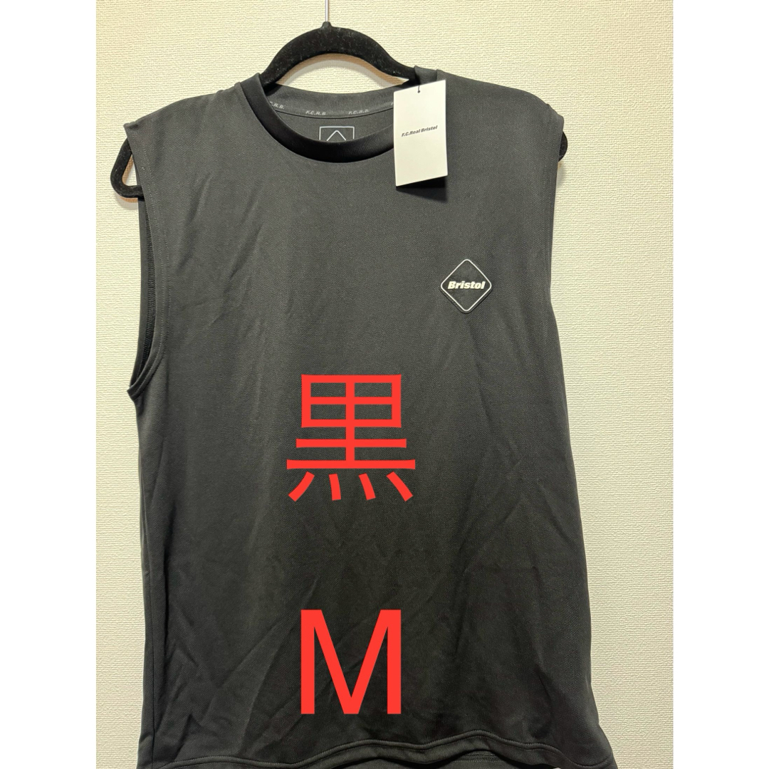 Tシャツ/カットソー(半袖/袖なし)M　FCRB NO SLEEVE TRAINING TOP ノースリーブ　黒