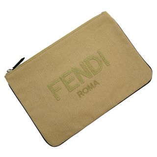 フェンディ(FENDI)のフェンディ FENDI クラッチバッグ キャンバス ベージュ×ブラック ユニセックス 送料無料【中古】 h28584f(クラッチバッグ)