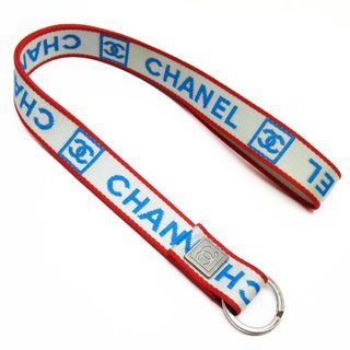 CHANEL - シャネル CHANEL ネックストラップ ナイロン ホワイト×ブルー×レッド ユニセックス 送料無料【中古】 h28661f