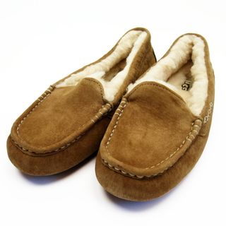 アグ(UGG)のアグ UGG ローファー 6 モカシン アンスレー シープスキン チェスナット レディース 送料無料【中古】 h28411a(ローファー/革靴)