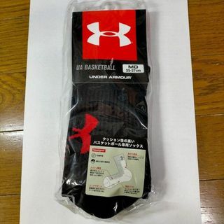 アンダーアーマー(UNDER ARMOUR)のアンダーアーマー バスケット ソックス 25-27cm ブラック 黒 レッド 赤(バスケットボール)