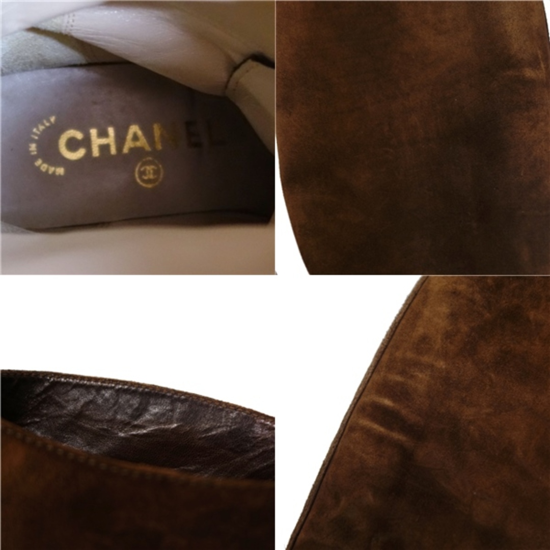 CHANEL(シャネル)のVintage シャネル CHANEL ブーツ ロングブーツ ココマーク レースアップ スウェードレザー シューズ 靴 レディース イタリア製 36 ブラウン レディースの靴/シューズ(ブーツ)の商品写真