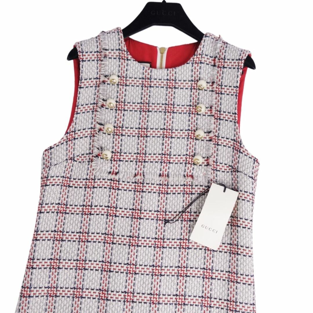 GUCCI - 極美品 グッチ GUCCI ワンピース ノースリーブ フェイク GUCCI - 極美品 グッチ GUCCI ワンピース ノースリーブ フェイク