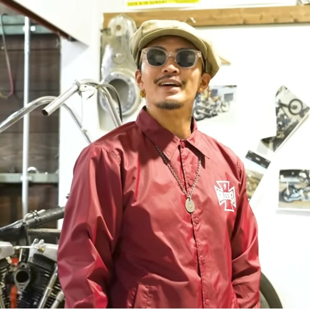 【数原龍友着用】IRON CROSS Coach Jacket Burgundy メンズのジャケット/アウター(ナイロンジャケット)の商品写真