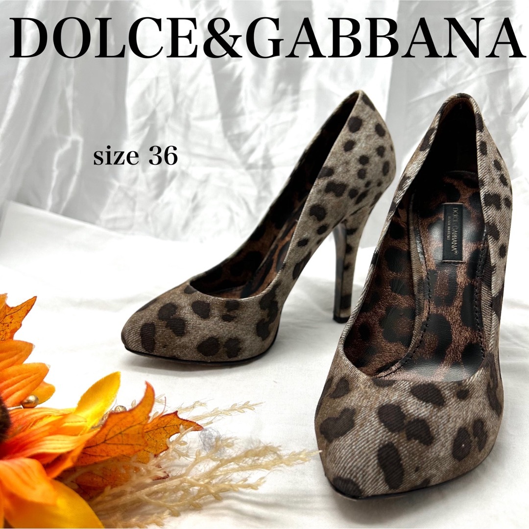 DOLCE&GABBANA(ドルチェアンドガッバーナ)の【入手困難】ドルチェアンドガッパーナ　レオパードハイヒールパンプス　キャンバス レディースの靴/シューズ(ハイヒール/パンプス)の商品写真