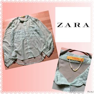 ベルシュカ(Bershka)のZARA★ザラ姉妹★ベルシュカ★良品★綺麗エメラルドグリーン★ゆったりブラウス(シャツ/ブラウス(長袖/七分))