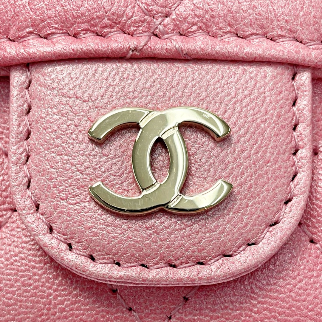 CHANEL(シャネル)の☆☆CHANEL シャネル クラシックフラップ カードケース ピンク コインケース マトラッセ ラムスキン レディース ゴールド金具 レディースのファッション小物(財布)の商品写真